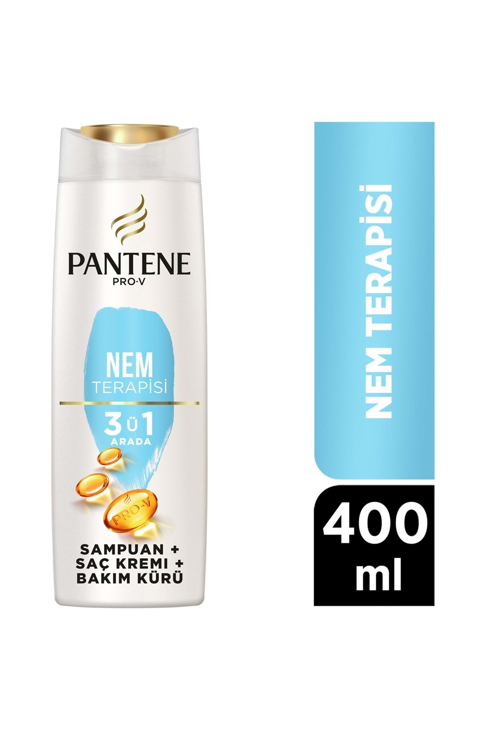 Pantene Pro-V Mükemmel Nemlendirici 3'Ü 1 Arada Şampuan, Kuru-Yıpranmış Saçlar Için, 400ml
