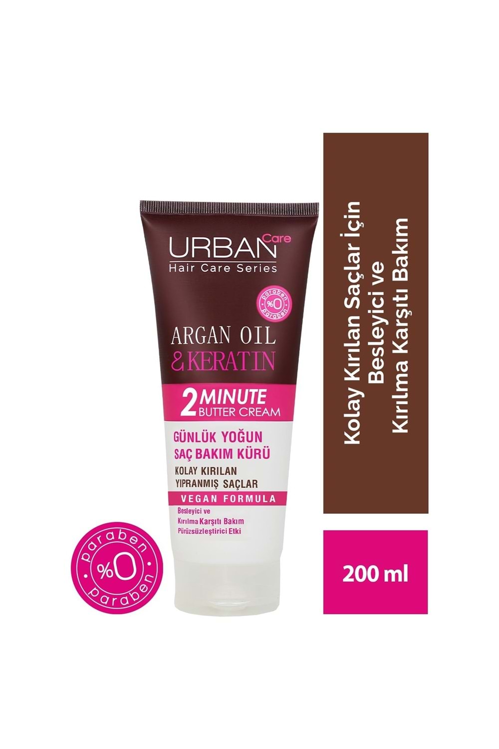 Urban Care Argan Oil&Keratin Kolay Kırılan Yıpranmış Saçlara Özel Yoğun Saç Bakım Maskesi-200 ML