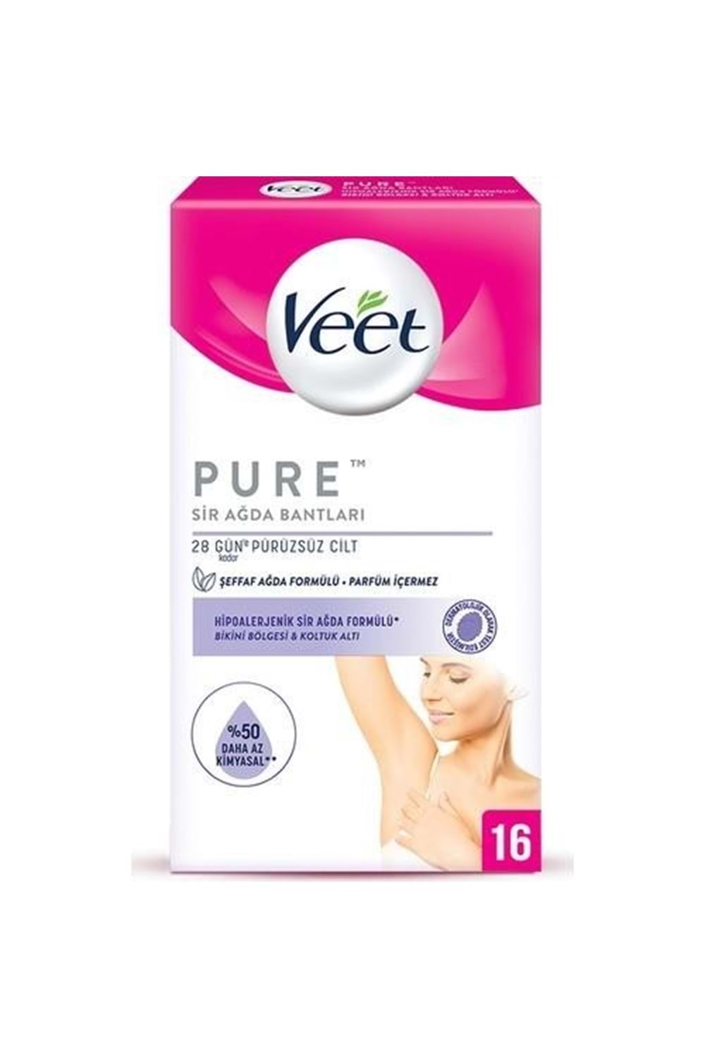 Veet Pure Hipoalerjenik Sir Ağda Bandı Bikini & Koltuk Altı Bölgesi 16'lı