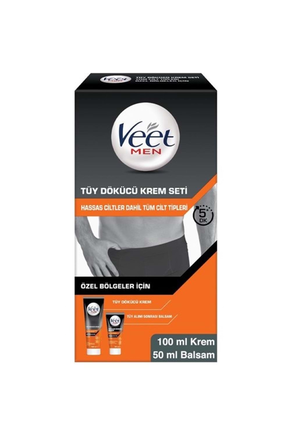 Veet Men Özel Bölgeler İçin Tüy Dökücü Krem Seti 100 & 50 ml