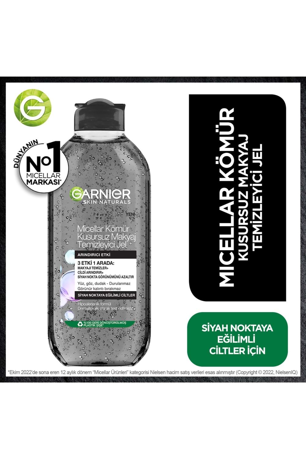 Garnier Micellar Kömür Kusursuz Makyaj Temizleyici Jel 400 ml