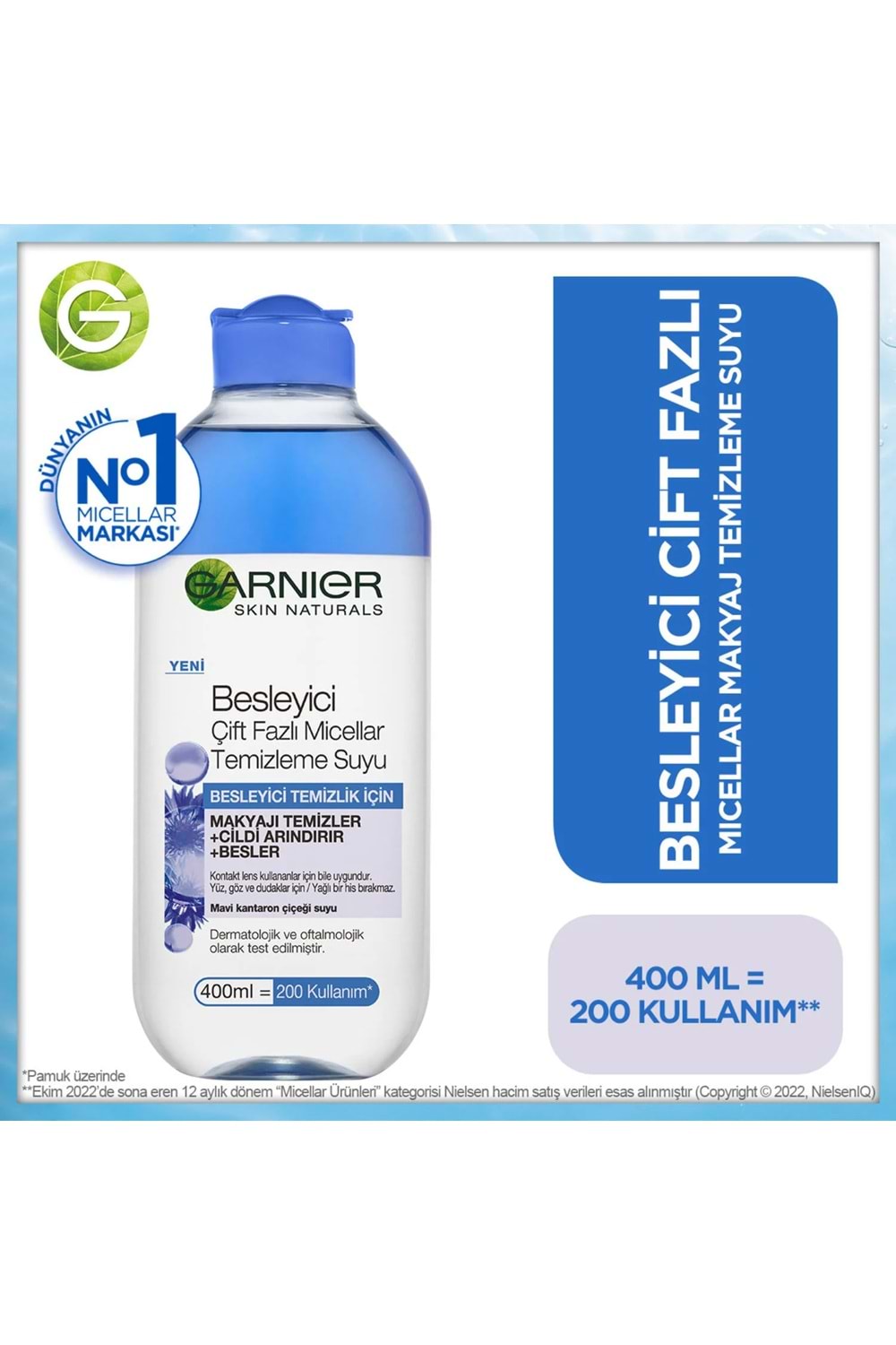 Garnier Besleyici Çift Fazlı Micellar Temizleme Suyu 400 ml