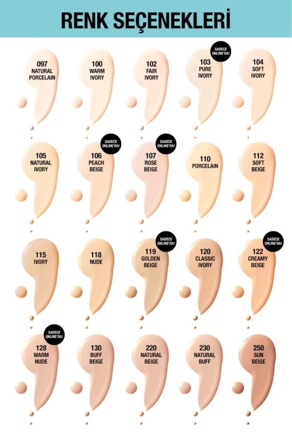 Maybelline New York Fit Me Matte Poreless Fondöten - 100 Warm Ivory