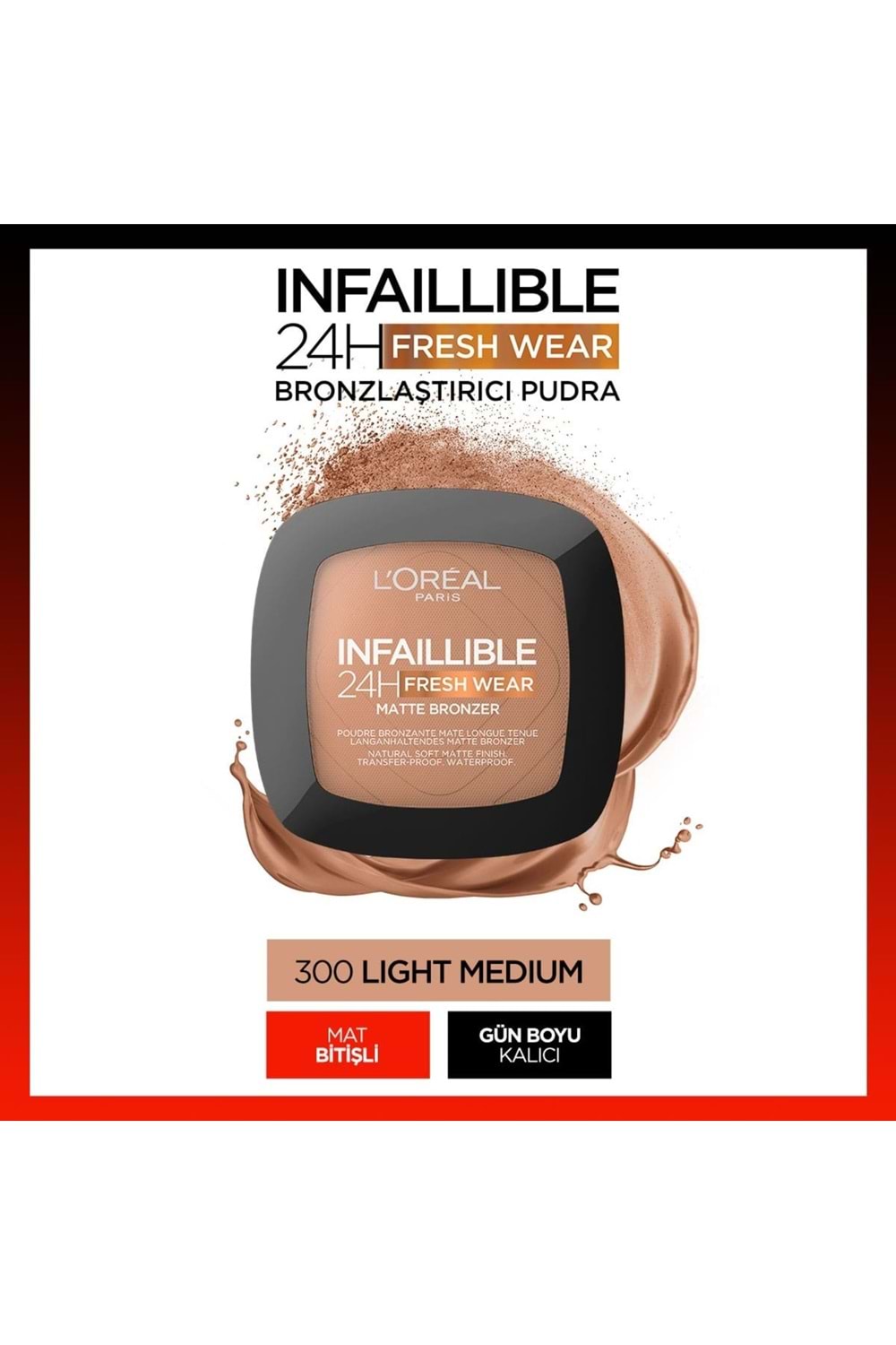Loreal Paris Infaillible 24H Fresh Wear Bronzlaştırıcı Pudra - 300 Light Medium