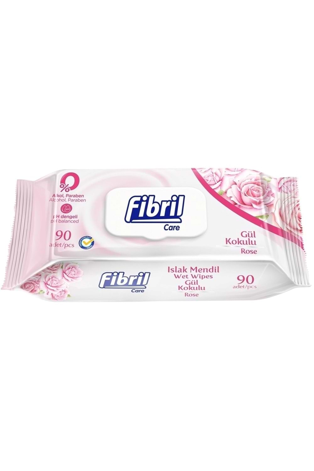 Fibril Islak Havlu Mendil 90 Yaprak Gül Plastik Kapaklı Tekli Pk