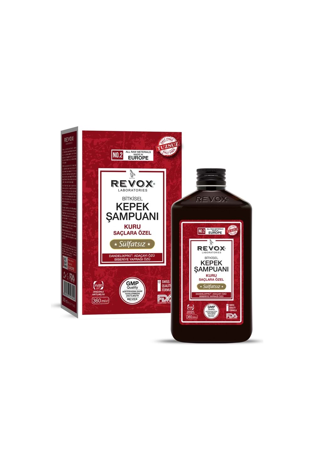 Revox Bitkisel Kepek & Şampuan - Tuzsuz, Sülfatsız / Kuru Saçlar Için