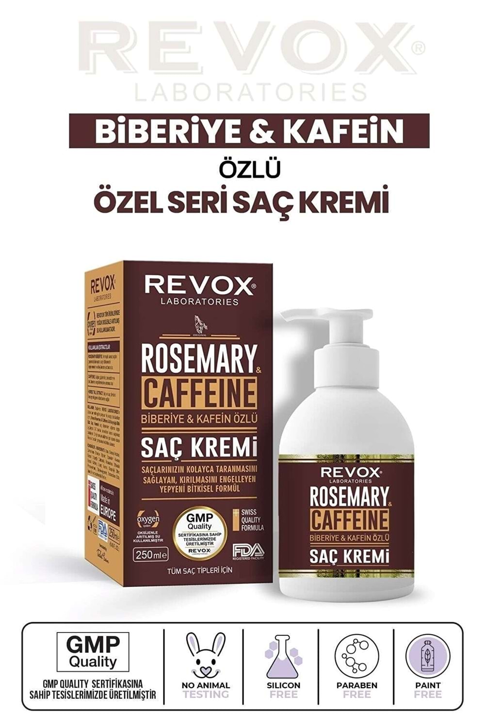Revox Biberiye Ve Caffein Özlü Saç Kremi Yumuşak Ve Kolay Taranan Saçlar Için 250ml