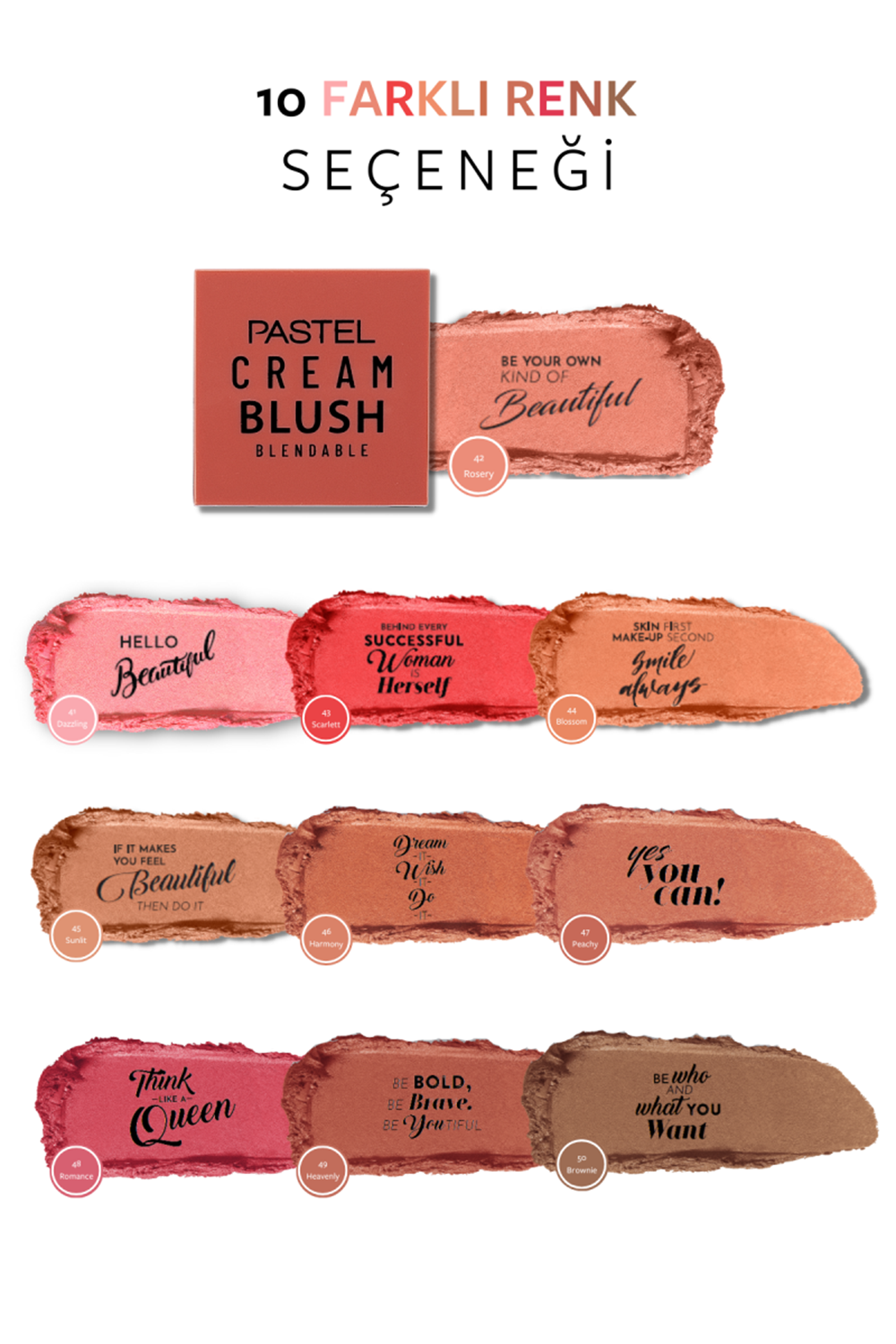 Pastel Cream Blush - Krem Allık 42 Rosery