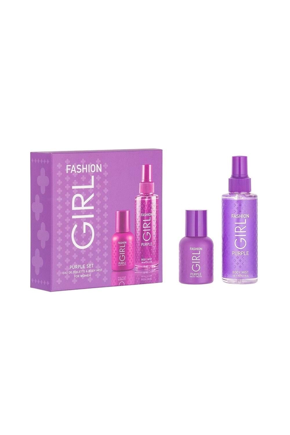 Fashion Girl Kadın Parfümü - edt 50 ml + Body Mist Vücut Spreyi Purple 150 ml