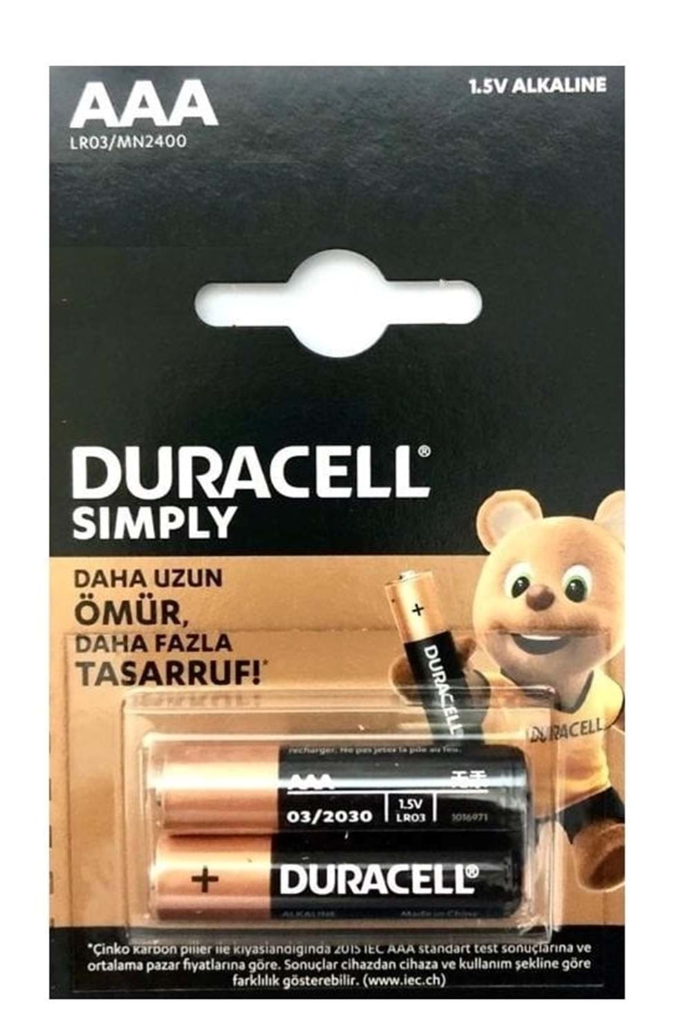 Duracell Sımply İnce Kalem Pil AAA 2'Li