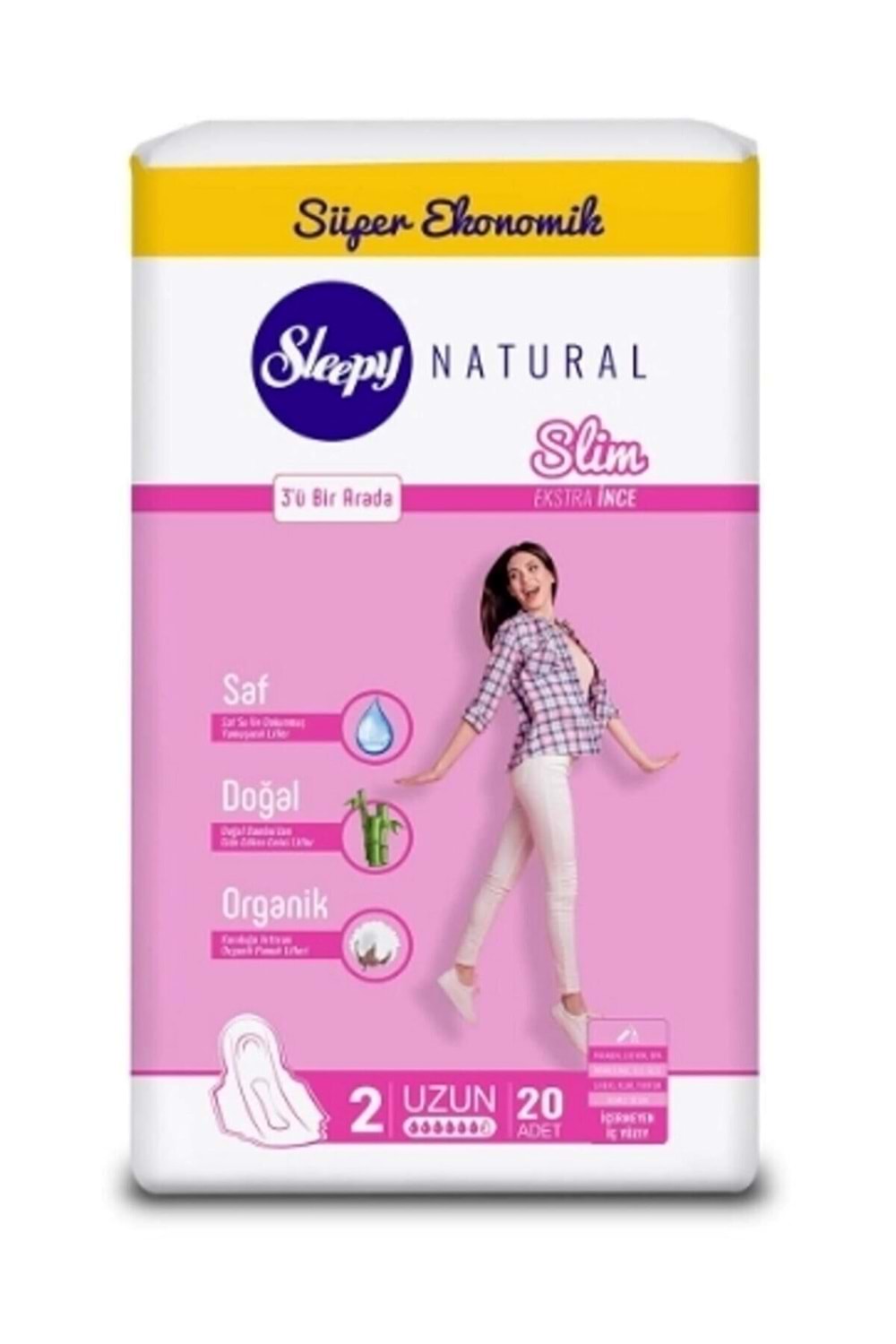 Sleepy Natural Slim Ekstra Ince Uzun 20 Ped