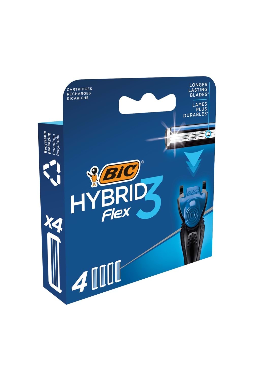 Bic Flex 3 Erkek Tıraş Bıçağı Yedek Kartuş 4'lü Kutu