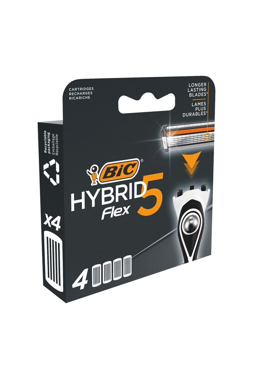 Bic Flex 5 Hybrid Yedek Tıraş Bıçağı Kartuşu 4'lü Kutu (5 Bıçak)