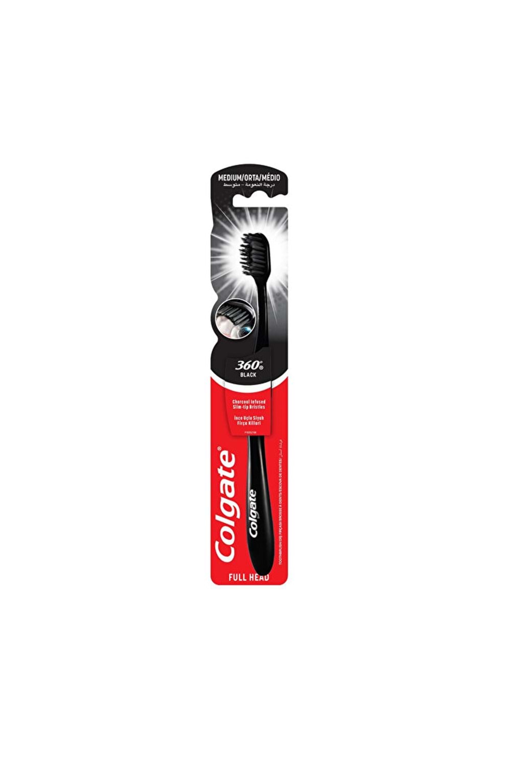 Colgate Diş Fırçası 360 Charcoal Siyah Orta