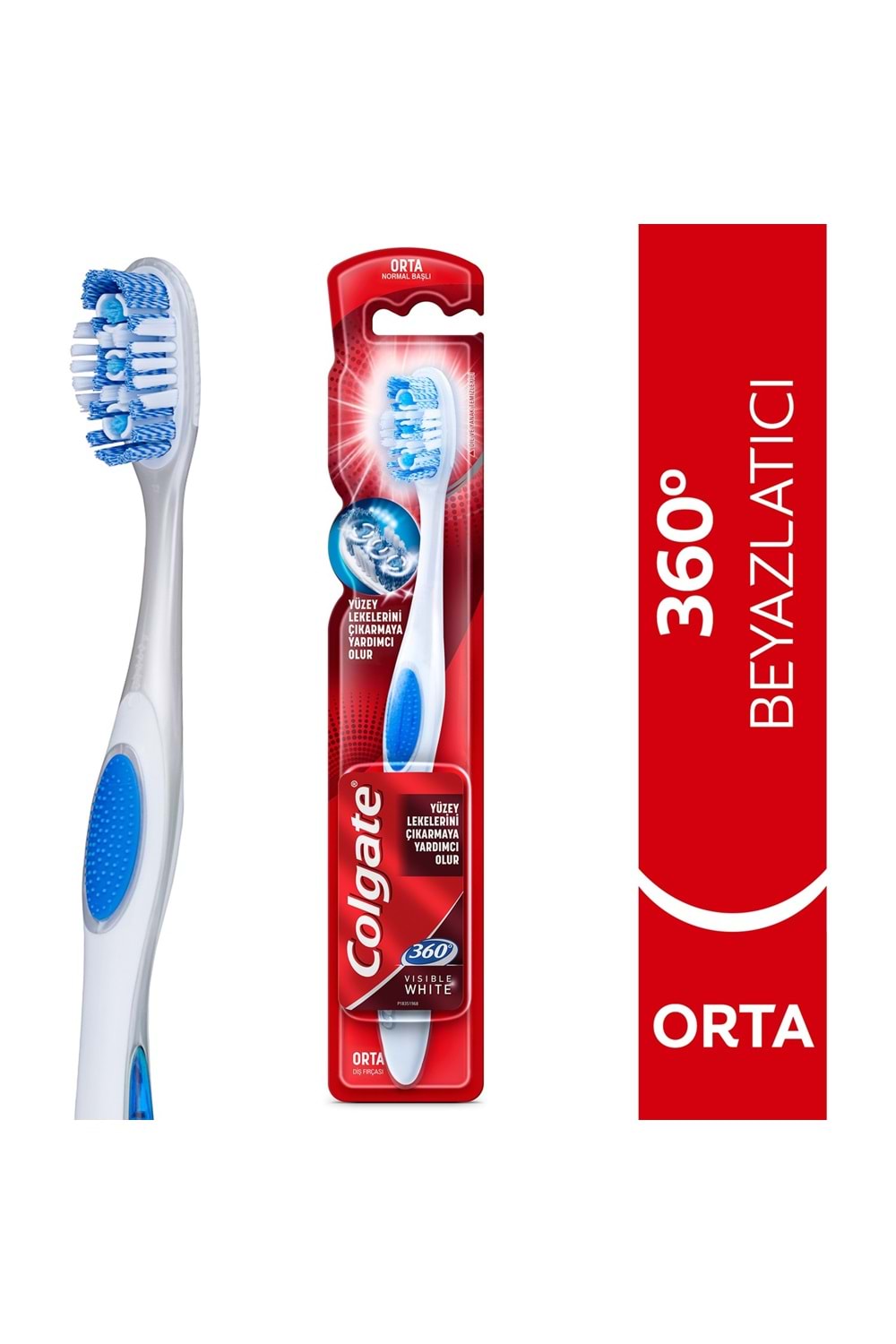Colgate 360 Visible White Beyazlatıcı Orta Diş Fırçası
