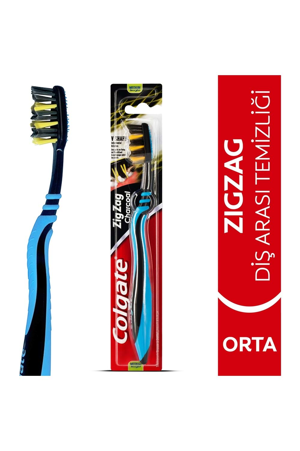 Colgate ZigZag Charcoal Diş Arası Temizliği Orta Diş Fırçası