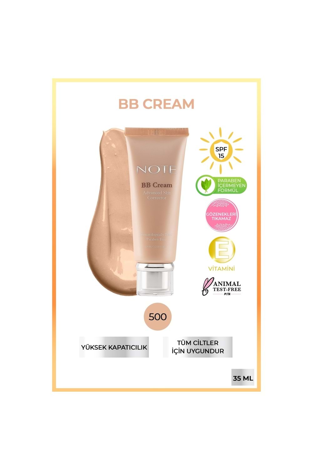 Note BB Cream - BB Krem Doğal Kapatıcılık 500