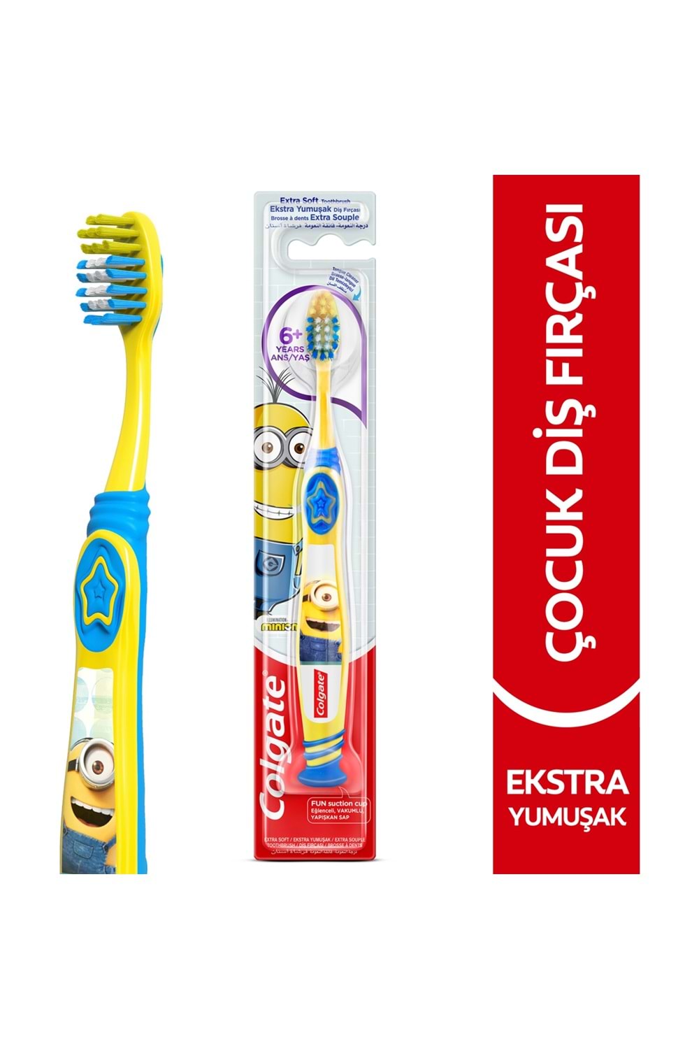 Colgate Minions 6+ Yaş Vakumlu Yapışkan Sap Ekstra Yumuşak Çocuk Diş Fırçası