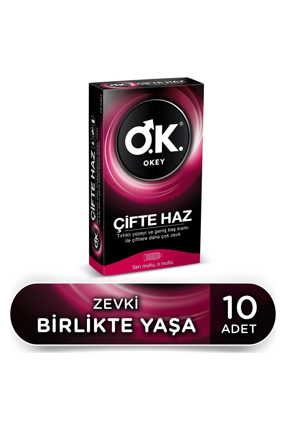 Okey Çifte Haz Prezervatif 10'lu