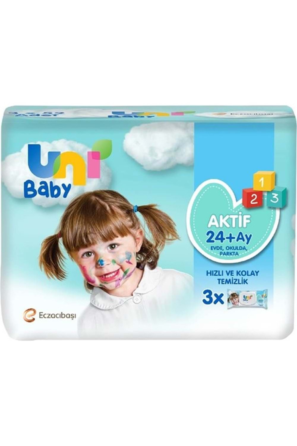 Uni Baby Islak Mendil Cep Aktif Hijyenik 3X15 Li