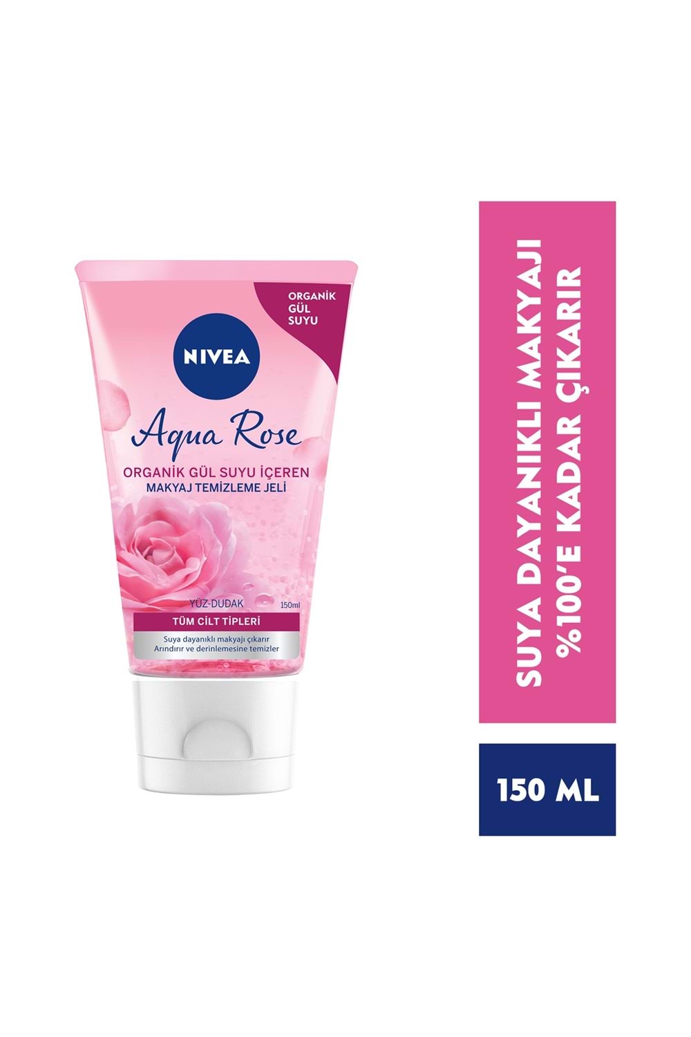 Nivea Micellair Organik Gül Suyu İçeren Makyaj Temizleme Jeli 150 ml,Dudak ve Yüz için