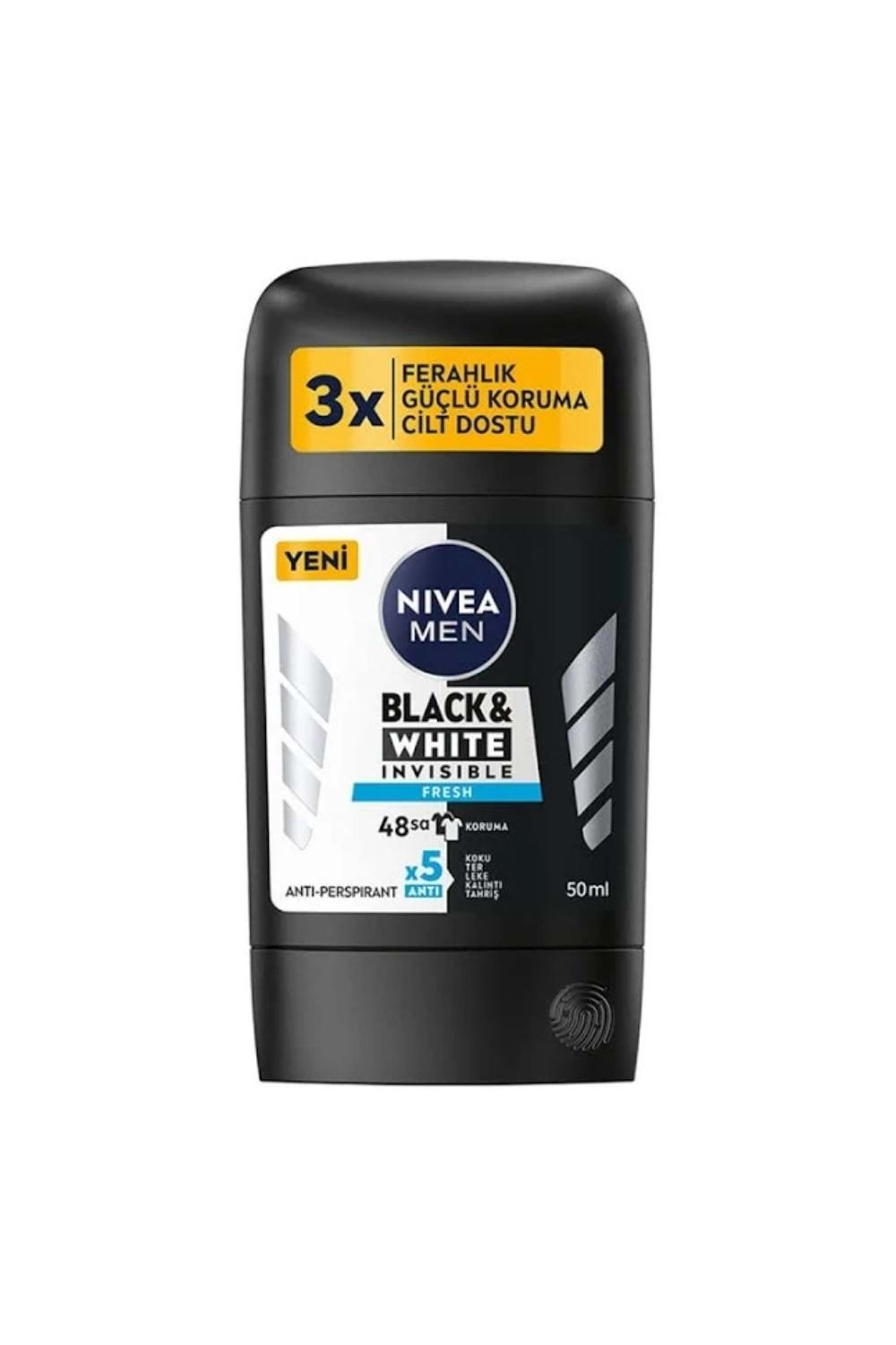 Nivea Men Erkek Stick Deodorant Black&White Invisible Fresh 50ml