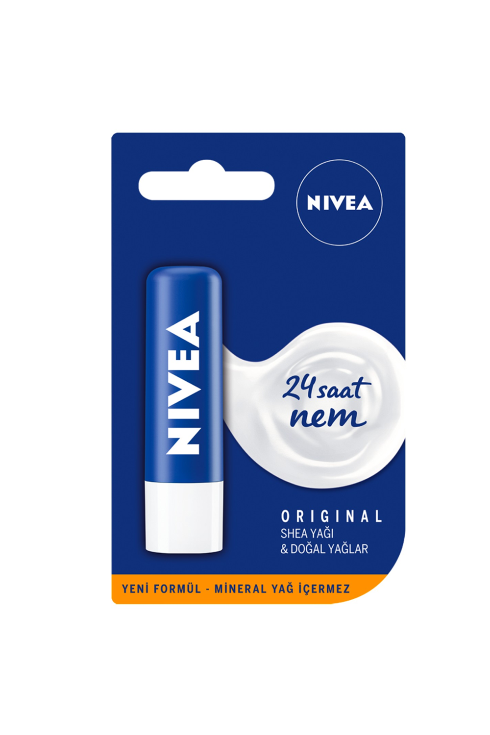 Nivea Original Care Dudak Bakım Kremi (4,8gr), 24 Saat Nem, Shea Yağı ve Doğal Yağlar