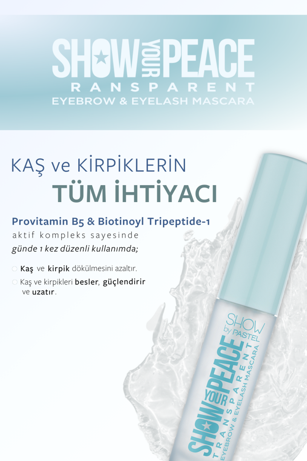 Pastel Show By Pastel Show Your Peace Transparent Eyebrow & Eyelash Mascara - Transparan Kaş Ve Kirpik Maskarası