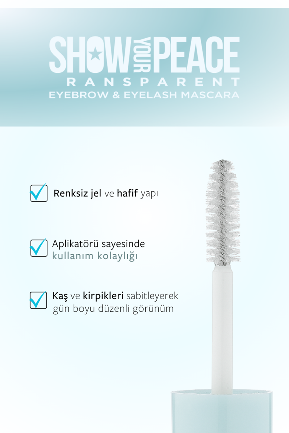 Pastel Show By Pastel Show Your Peace Transparent Eyebrow & Eyelash Mascara - Transparan Kaş Ve Kirpik Maskarası