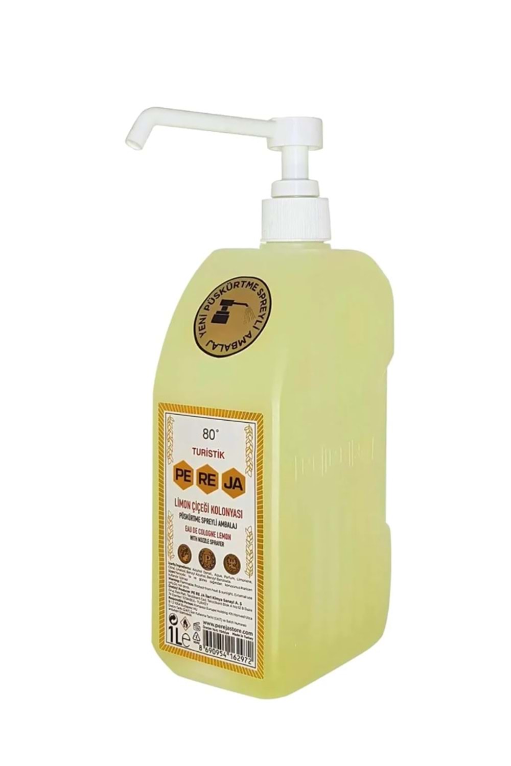 Pereja Kolonya Spreyli Limon 1000ml.