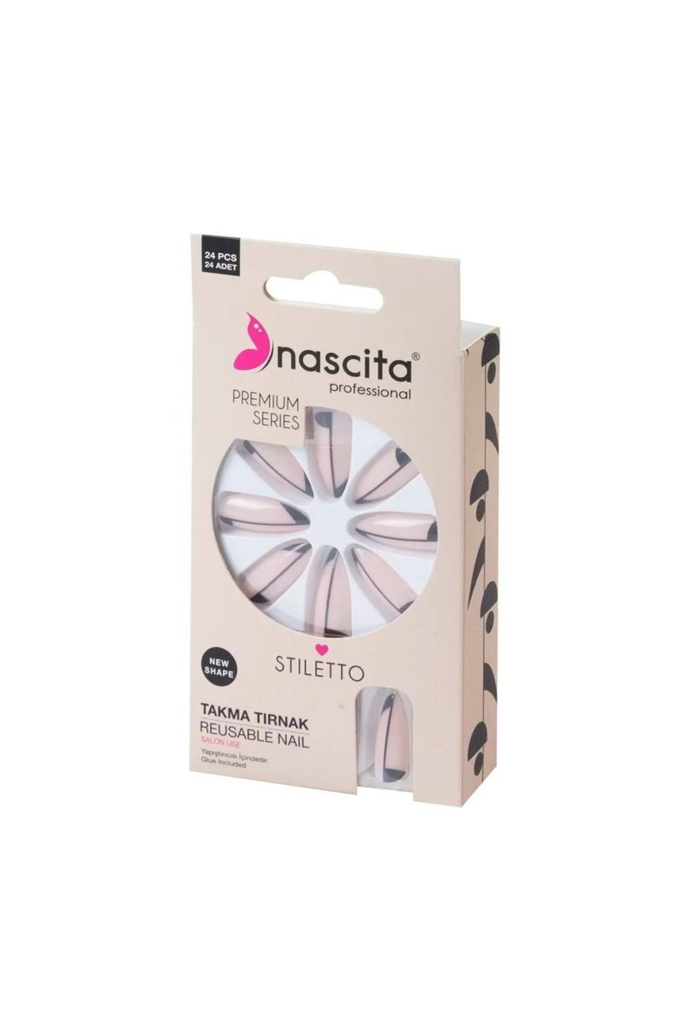 Nascita 24'lü Stiletto Renkli Takma Tırnak - 187