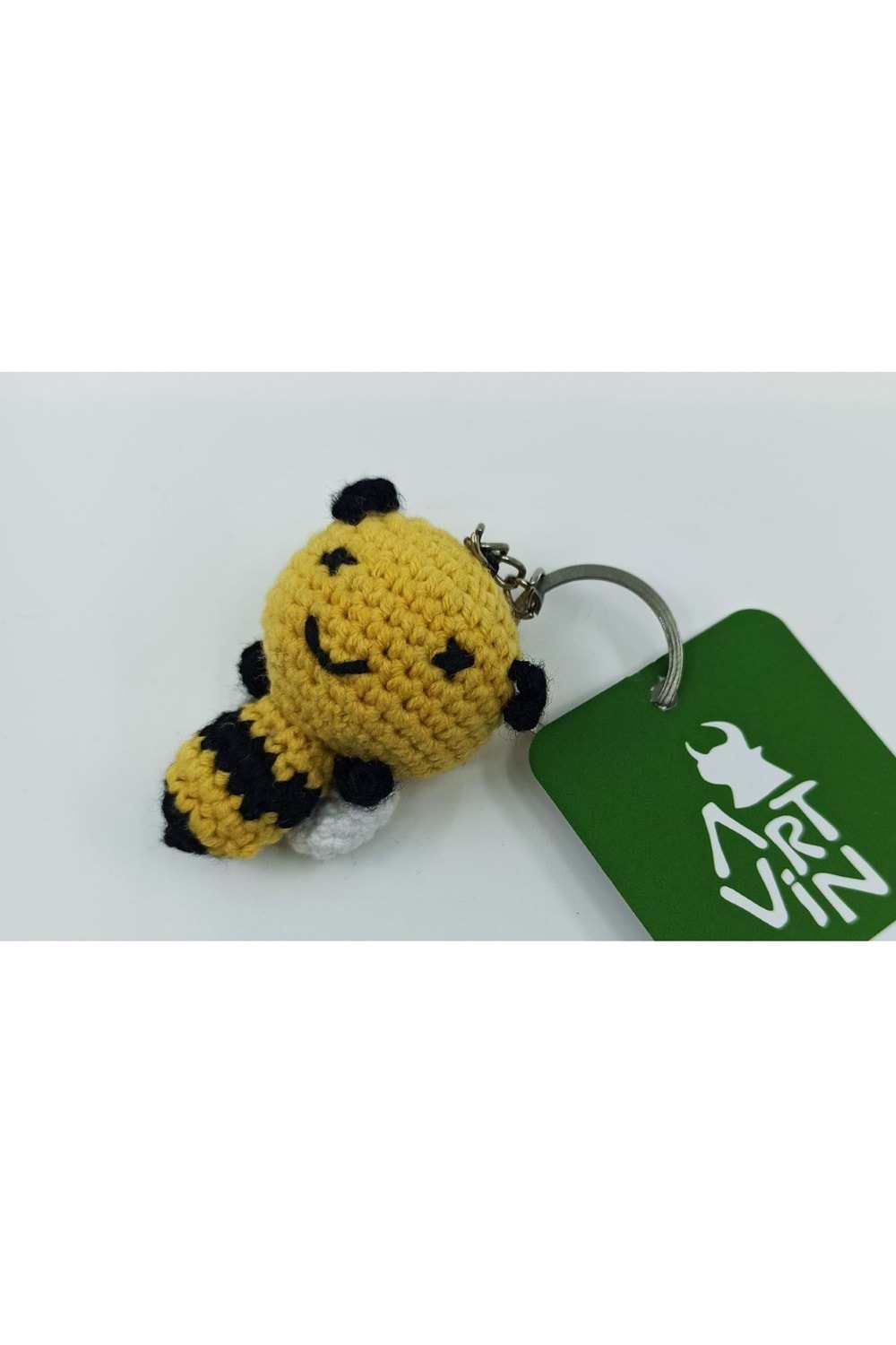 Amigurumi Organik Örgü Arı Anahtarlık