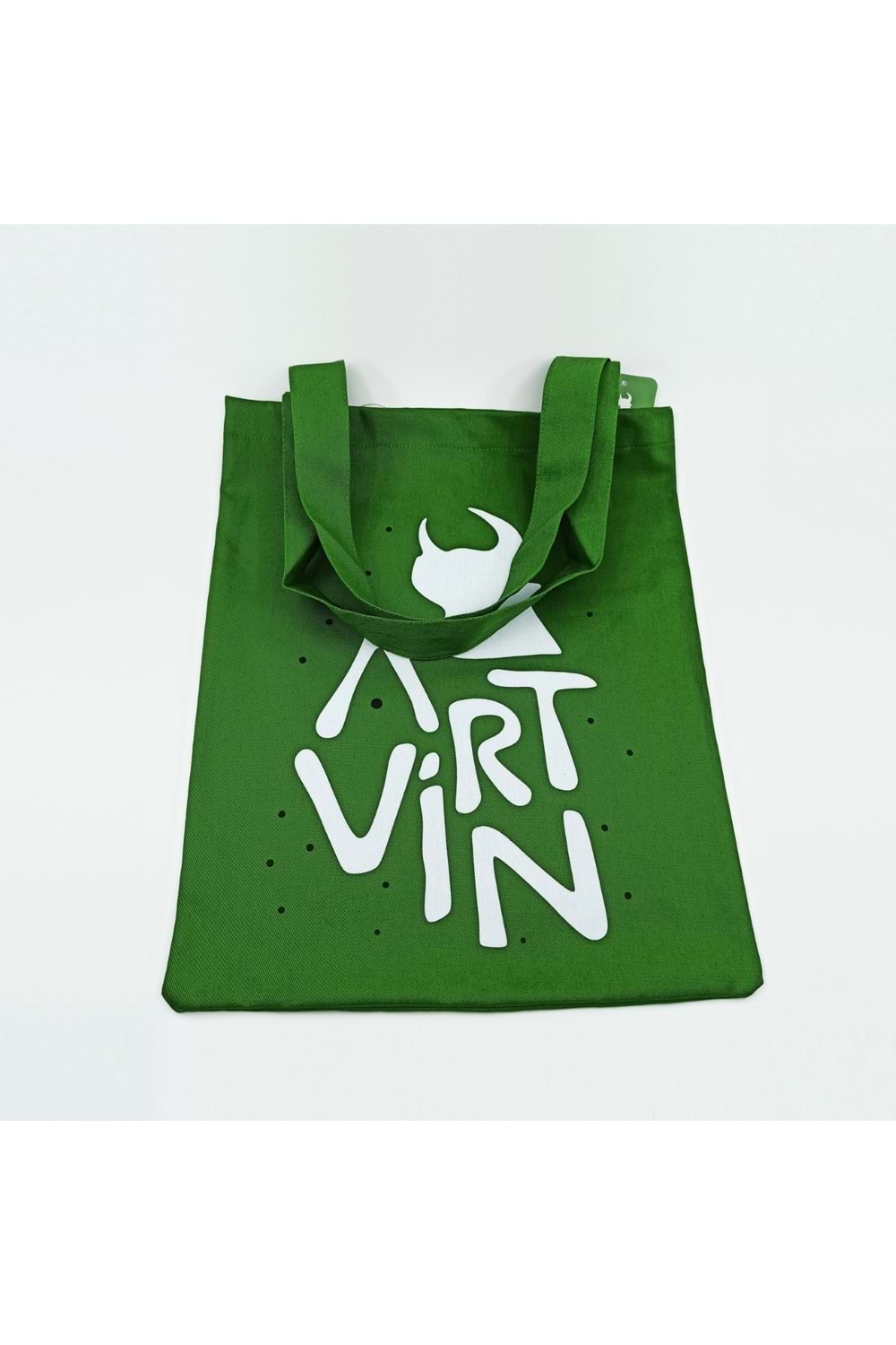 Artvin Logo Baskılı Koton Askılı Çanta Yeşil