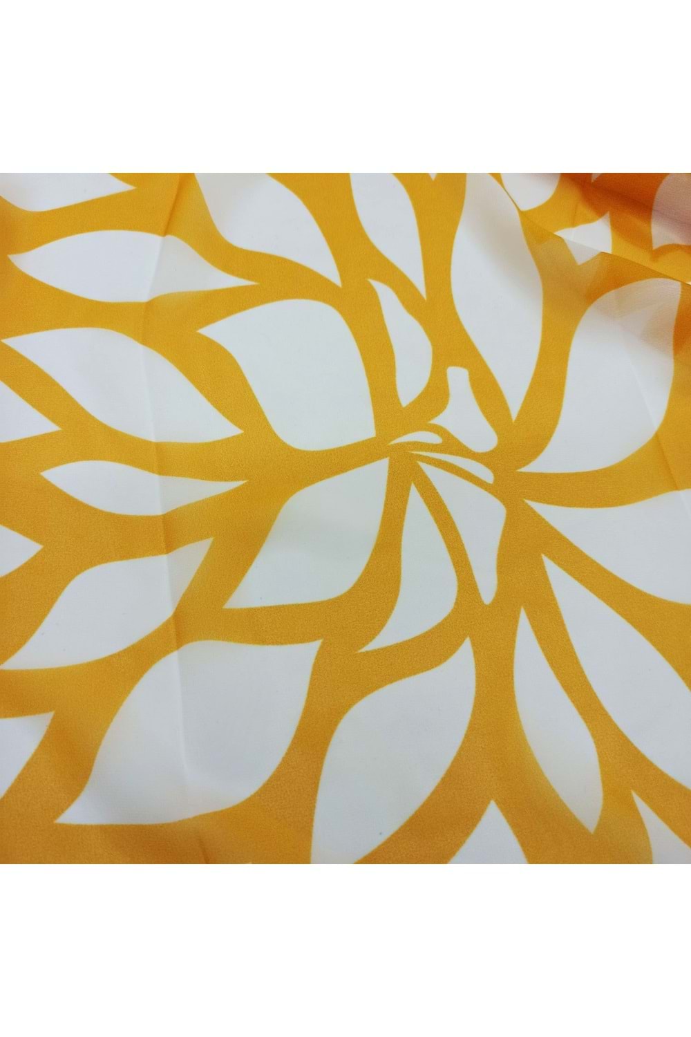 Artvin Zambağı Şifon Fular Hardal 35X165 Cm