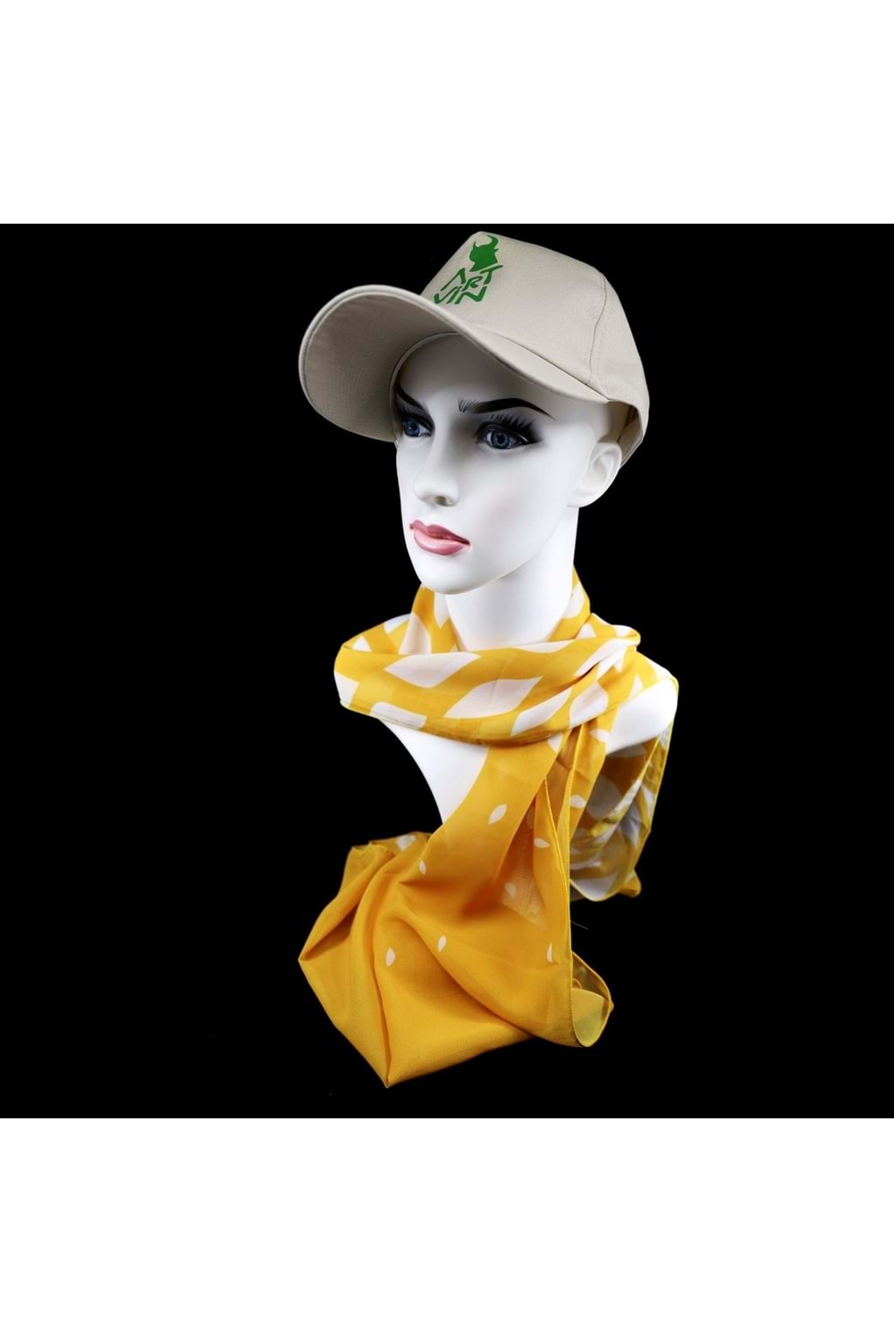 Artvin Zambağı Şifon Fular Hardal 35X165 Cm