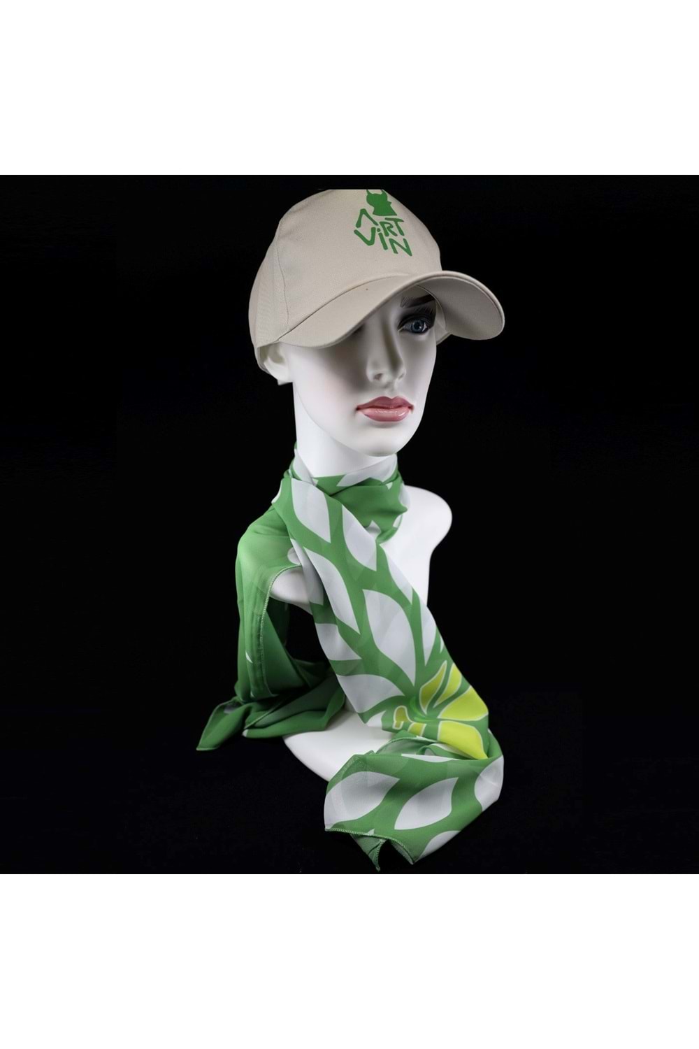 Artvin Zambağı Şifon Fular Yeşil 35X165 Cm