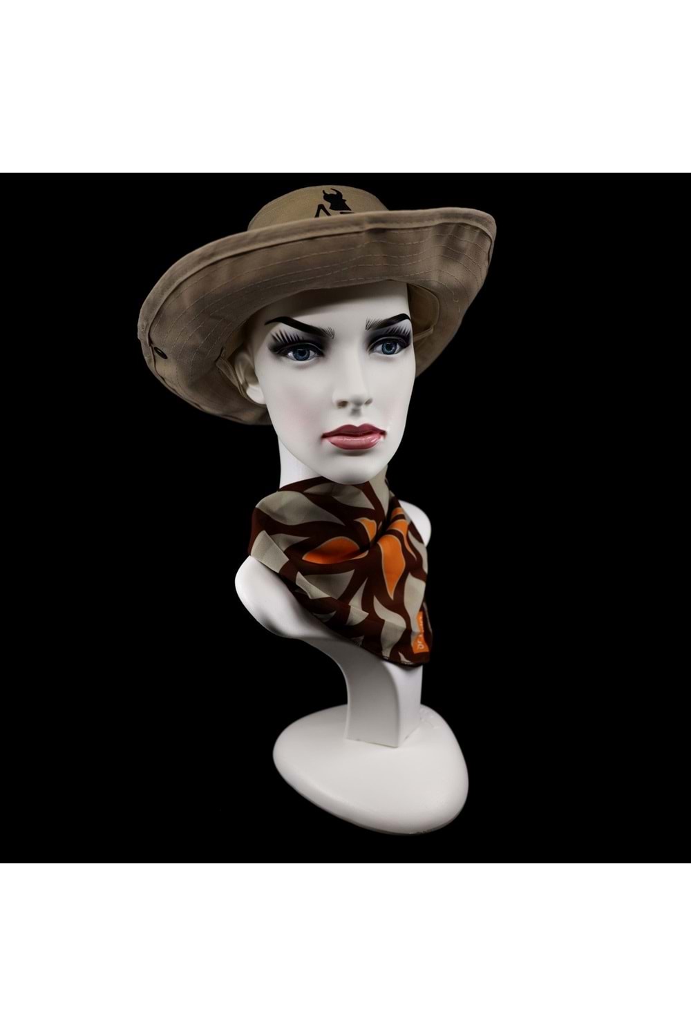 Artvin Zambağı Şifon Eşarp Kahverengi 50X50 Cm