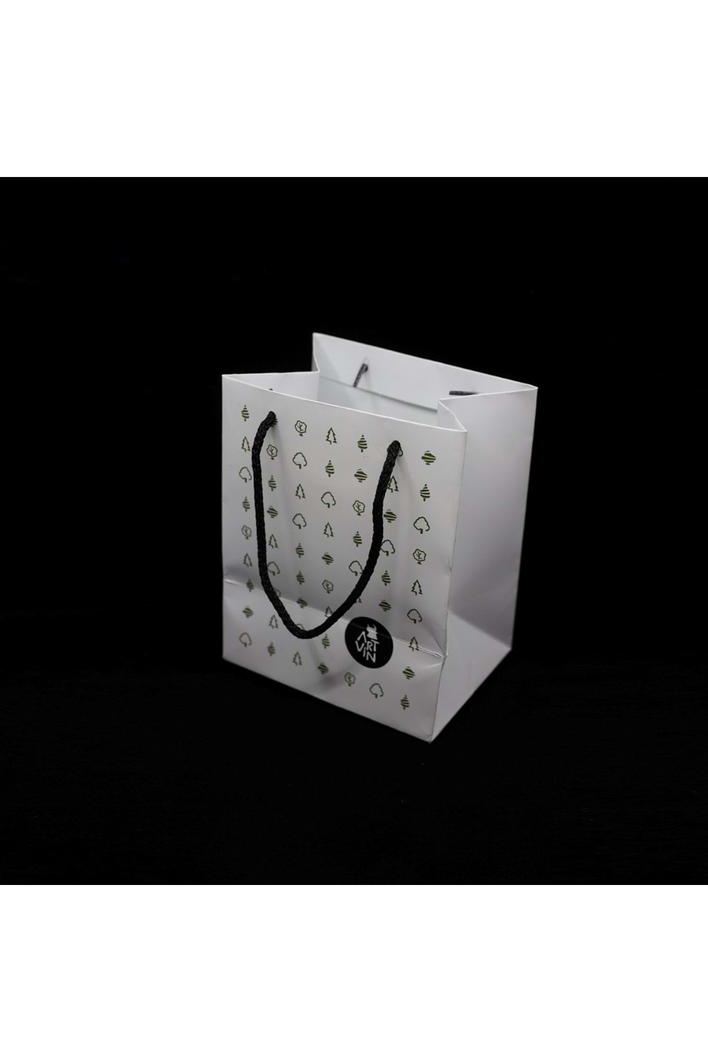 Baskılı Küçük Boy Kuşe Karton Çanta Selefonlu 16X20 Cm