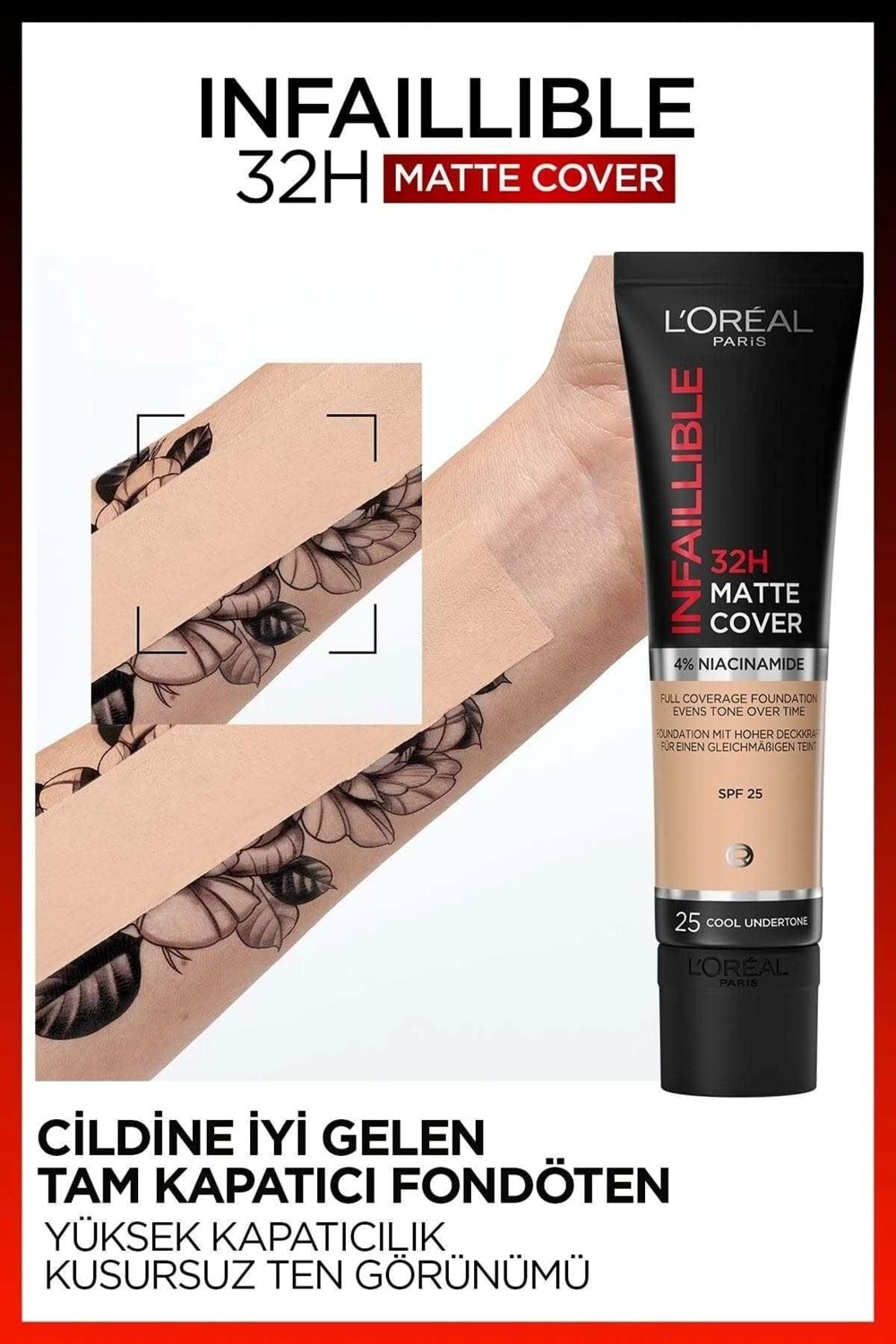Loreal Paris Infaillible 32h Matte Cover Yüksek Kapatıcı Fondöten - 175 Soğuk Alt Ton