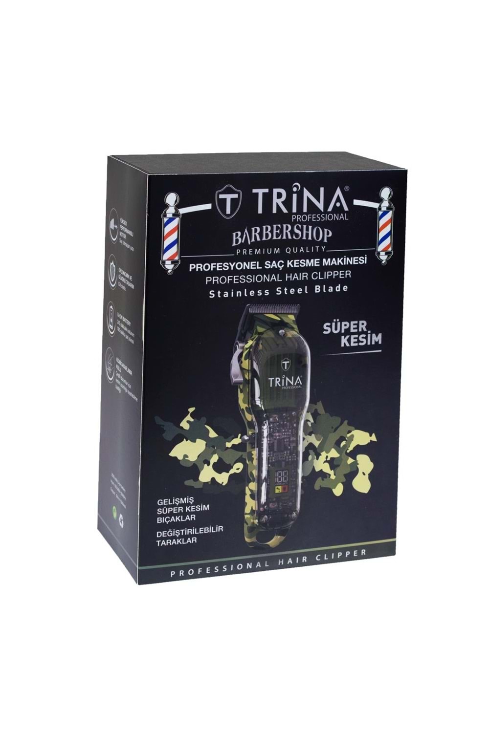 Trina Saç Kesme Makinesi Kamuflaj Desenli - 55