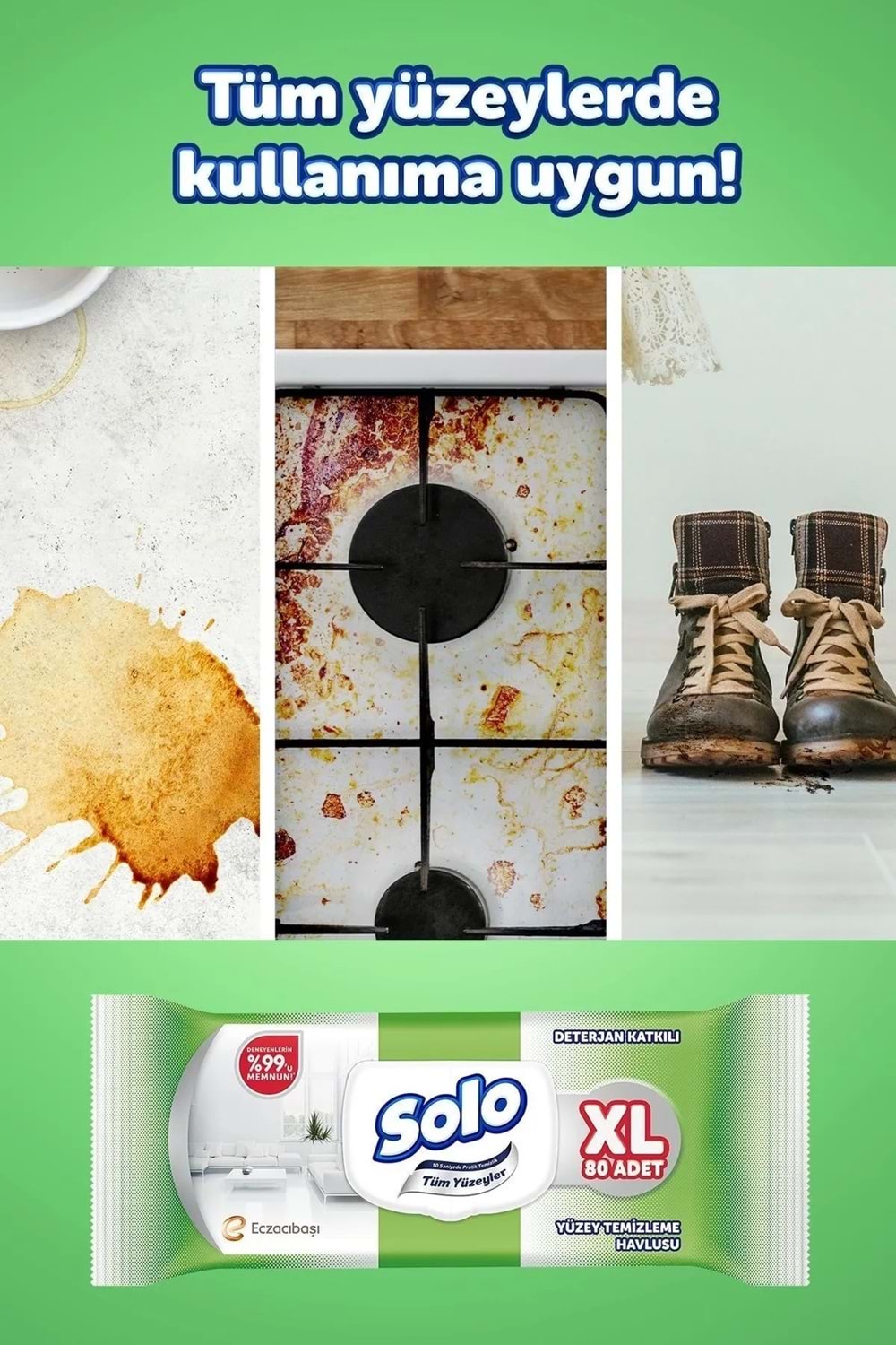 Solo Tüm Yüzeyler Islak Temizleme Havlusu Xl 80 Yaprak