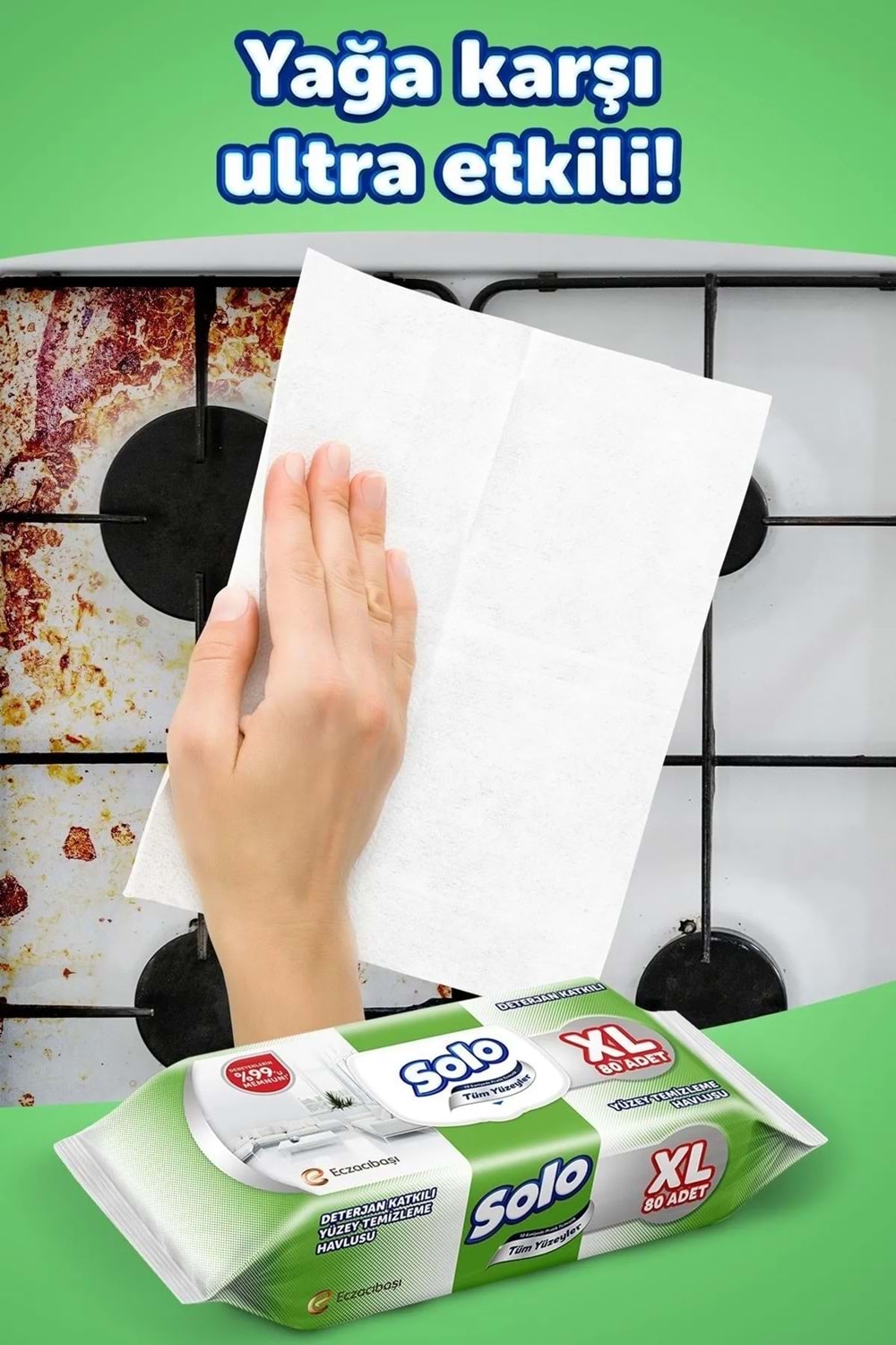 Solo Tüm Yüzeyler Islak Temizleme Havlusu Xl 80 Yaprak