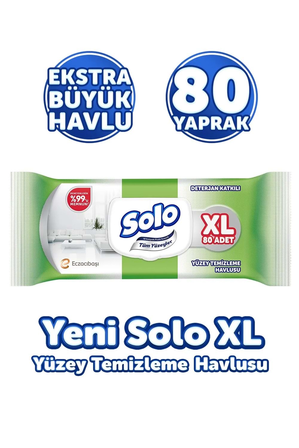 Solo Tüm Yüzeyler Islak Temizleme Havlusu Xl 80 Yaprak