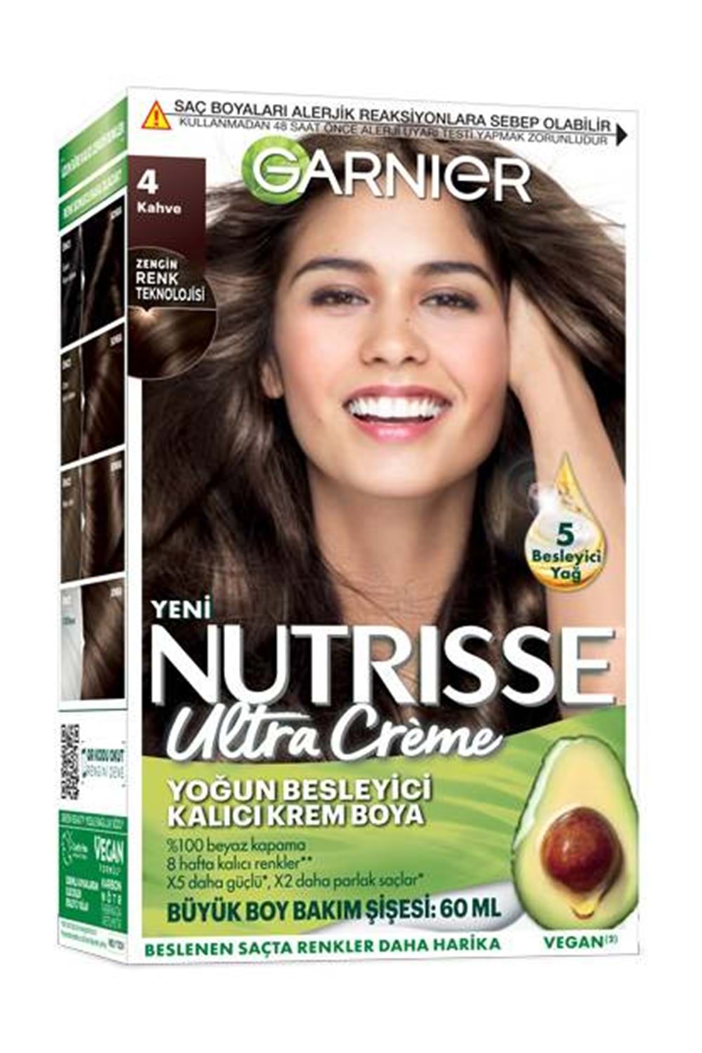 Garnier Nutrisse Yoğun Besleyici Kalıcı Krem Saç Boyası 4 Kahve