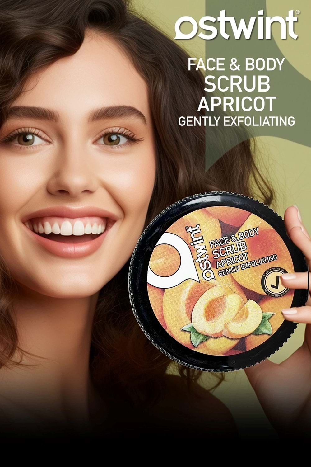 Ostwint Canlandırıcı Tüm Cilt Tipleri için Kayısı Kokulu Vücut Kremi 300 ml