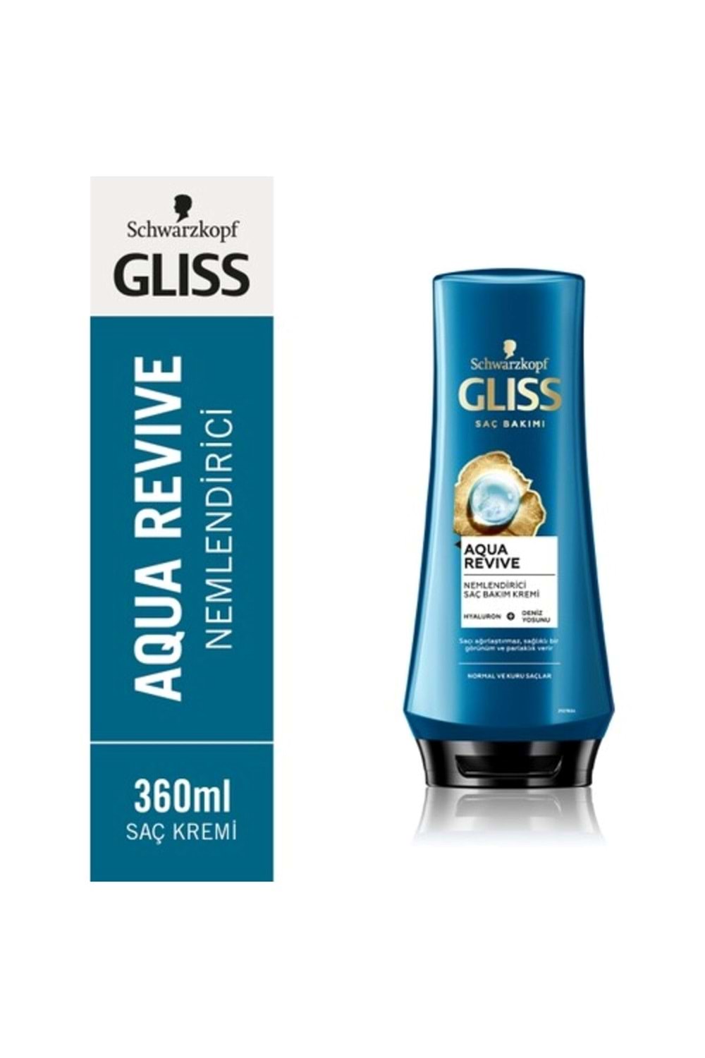 Gliss Aqua Revive Nemlendirici Saç Bakım Kremi - Hyaluron ve Deniz Yosunu Özü ile 360 ml