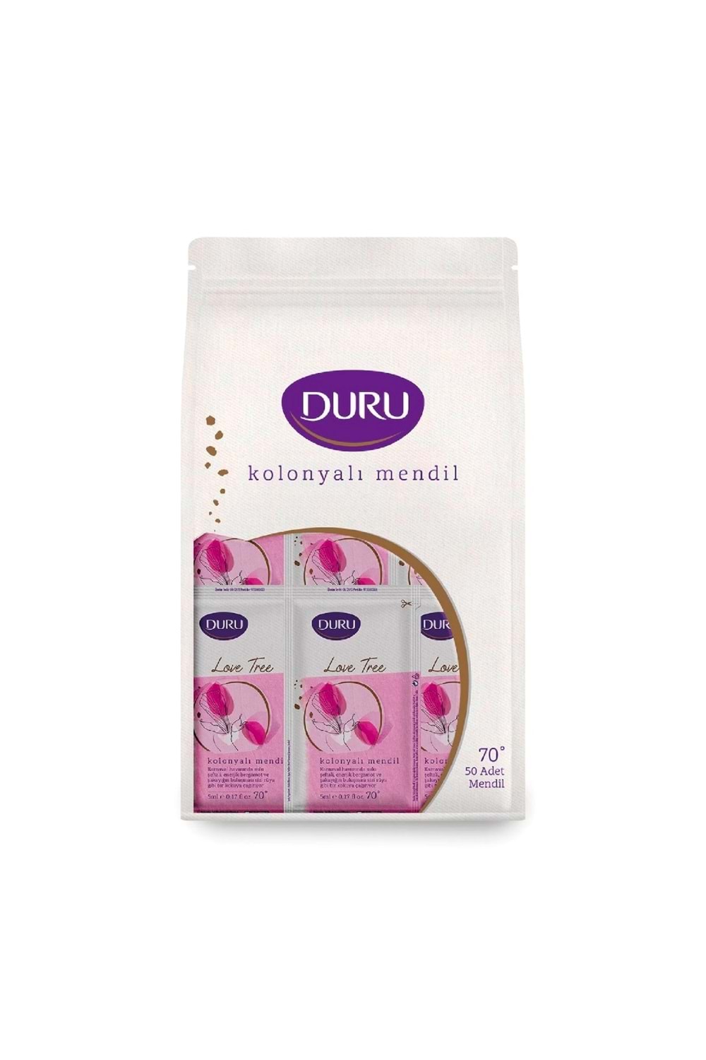 Duru Kolonyalı Mendil Love Tree 50 Adet 1 Paket DOYPACK