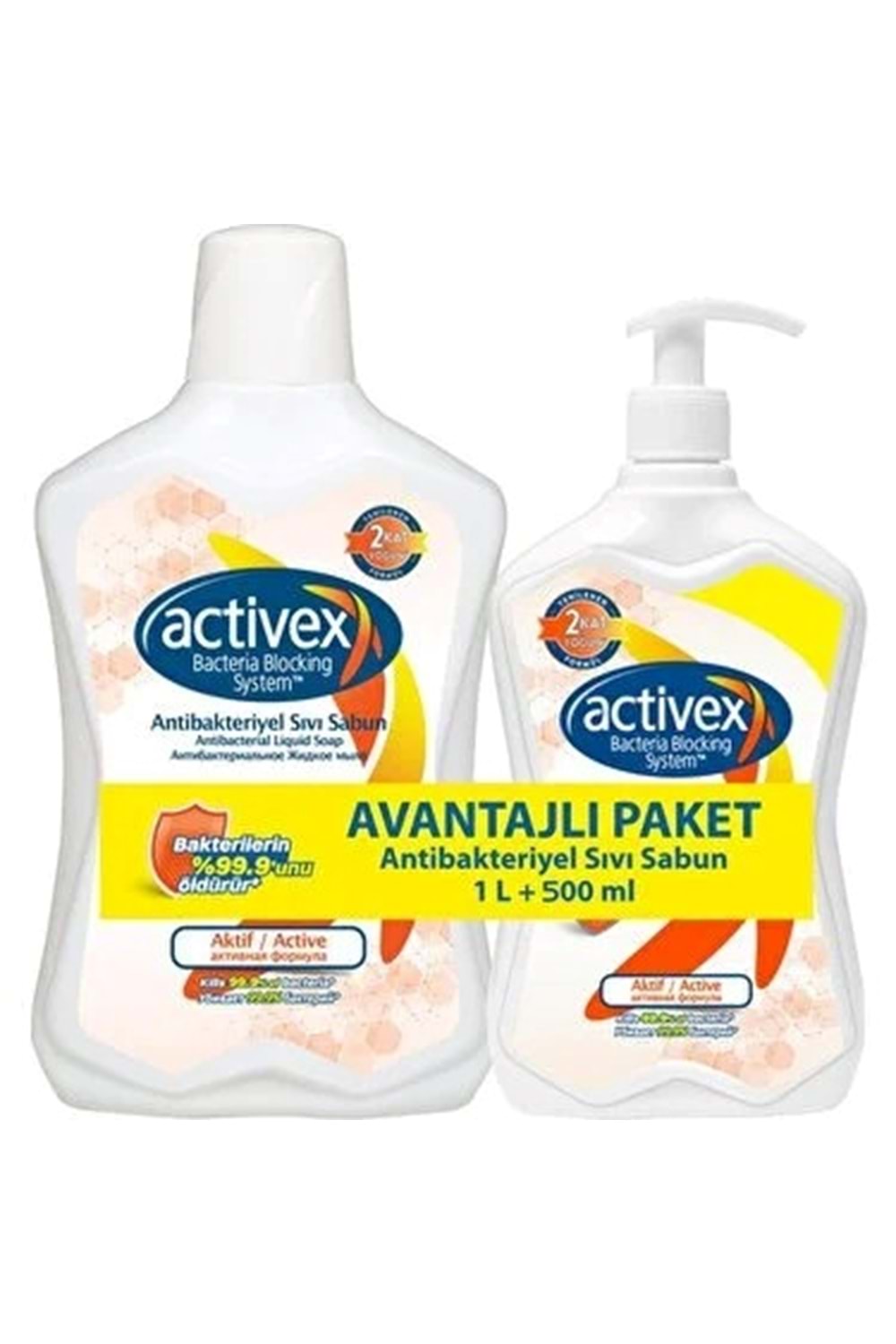 Activex Sıvı Sabun Aktif Koruma Avantajlı Paket 1 Lt + 500 ml.
