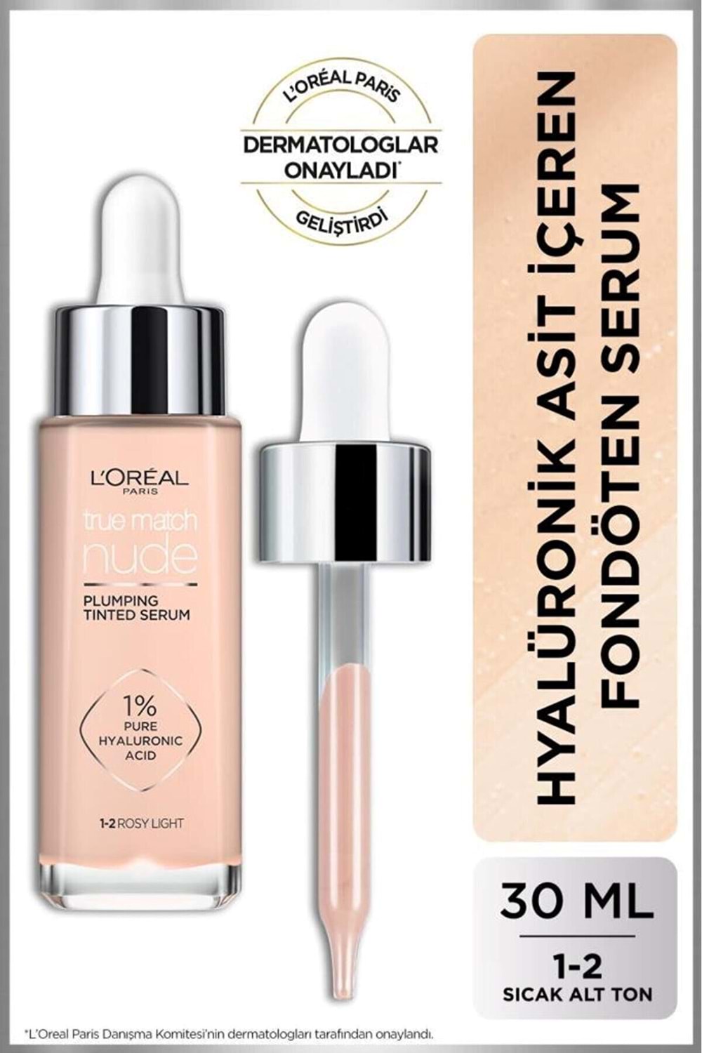 Loreal Paris True Match Hyaluronik Asit Nude Fondöten Serum 1-2 Rosy Light