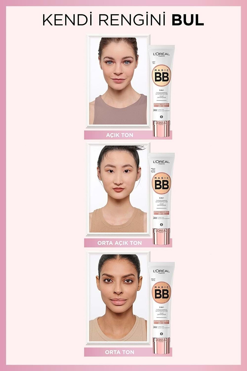 Loreal Paris Magic BB Renkli Nemlendirici Krem - Medium Light